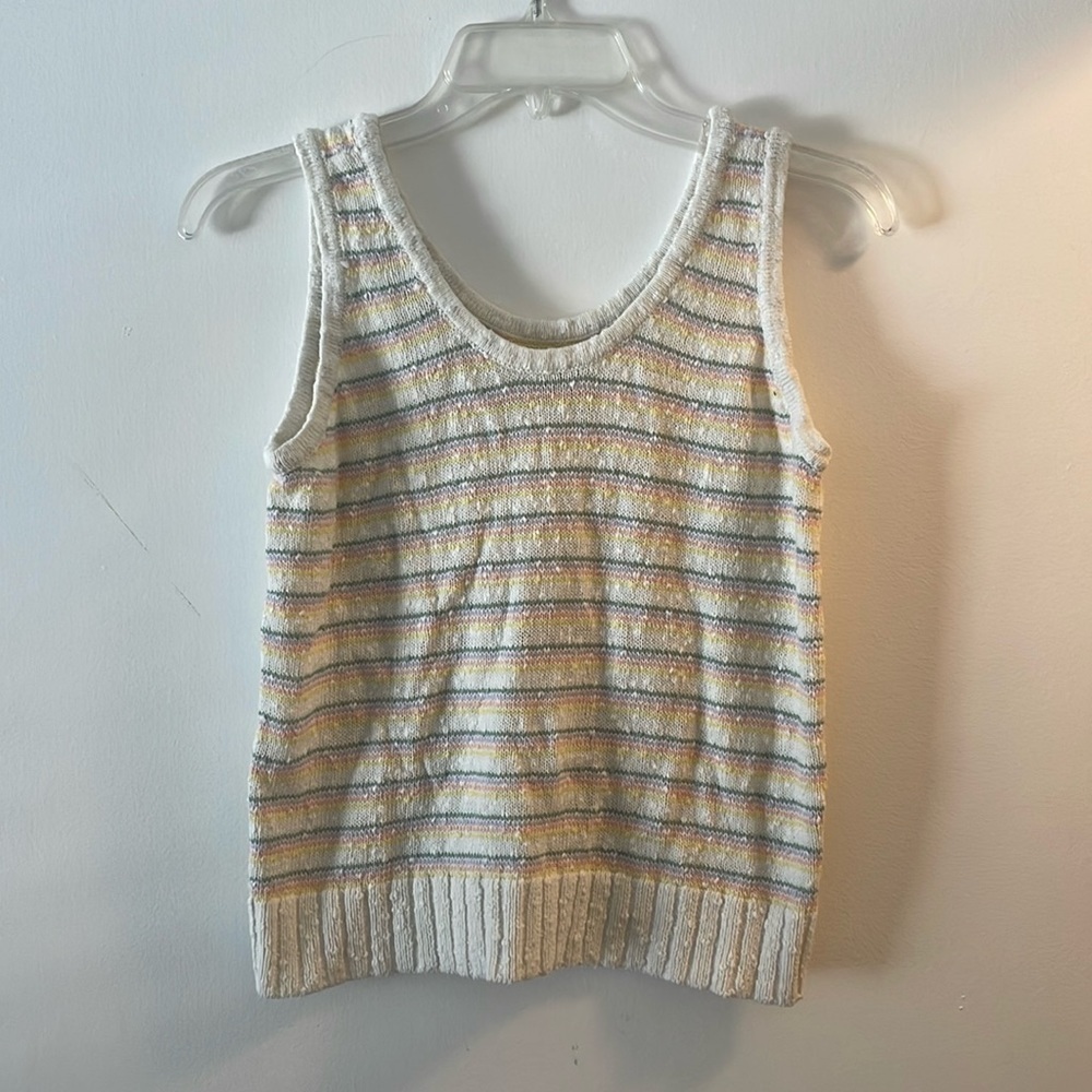 Rainbow Stripe Knit Tank Top by LOFT